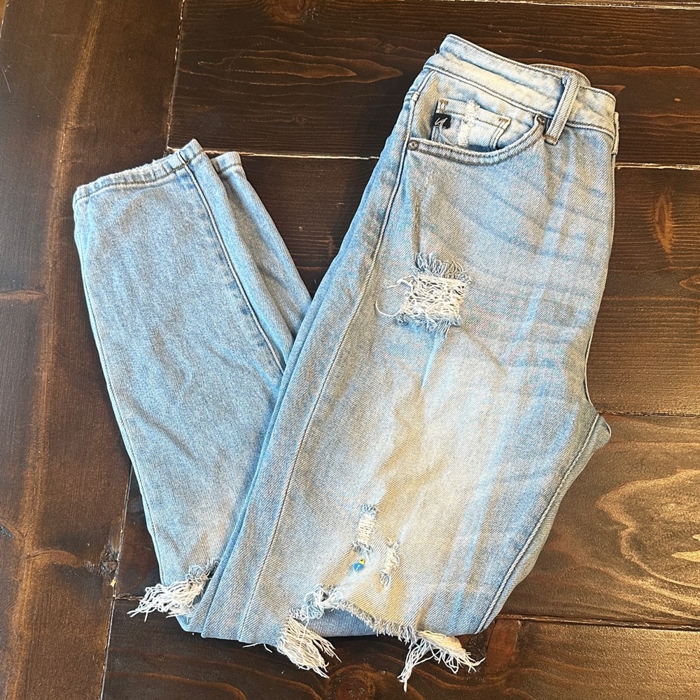 Distressed Light Blue Jeans